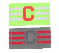 BIUDECO 2Pcs Soccer Captain Bands Comfortable Drop Design Football Armbands for Team Sports Green Grey