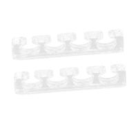BIUDECO 2pcs Soft Silicone Toe Separators for Nail Art Pedicure Reusable Comfortable Toe Dividers Semi Transparent Color for Women for Home Salon Use