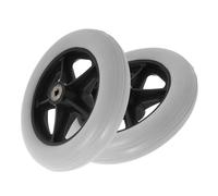 BIUDECO 2pcs Solid PVC Front Wheel Replacement for Wheelchairs Walkers and Shopping Carts Swivel Tires for Enhanced Maneuverability and Easy Installation