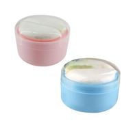 BIUDECO 2pcs Storage Box for Talcum Puff Box for after Made of Material for Home Travel Use