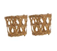 BIUDECO 2pcs Straw Weaving Cup Sleeves Lightweight Glass Cup Covers Scald Protection Multipurpose Decorative Craft for Home and Kitchen Use Random Color