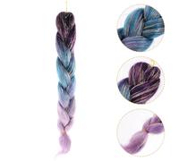 BIUDECO 2pcs Synthetic Braided Ponytail Extension with Shiny Gold and Silver Laser Strands Natural Looking Long Hair Piece for Women Lightweight Hair Decoration for Parties Cosplay