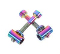 BIUDECO 2pcs Titanium Alloy Bicycle Seatpost Bolts Lightweight Seat Post Clamp Screws Fit for Mountain Cycling Stable Fixation Rainbow Color