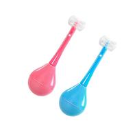 BIUDECO 2pcs Toothbrush with Soft Supple Bristles Tumbler Design for Tooth Cleaning Adorable Cartoon Pink and Blue Toothbrushes to Encourage Healthy Brushing Habits
