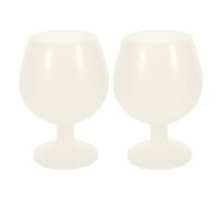 BIUDECO 2Pcs Transparent Silicone Wine Goblets High-Grade Multi-Function Wine Cups for Daily Use and Suitable for Parties and Home Bar