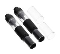 BIUDECO 2pcs Travel Makeup Brushes Retractable Powder Foundation Brush Pressed Powder Spray Applicator for Refillable Portable Black Fiber