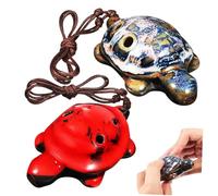 BIUDECO 2pcs Turtle-shaped Ocarina Unique Ceramic Wind Instrument for Beginners Eye-catching Home Decor Craftsmanship for Music