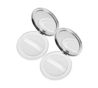 BIUDECO 2Pcs Ultra Thin Loose Powder Mirror Box with Puff Reusable Makeup Powder Case for Travel and Home Durable Portable Cosmetic Container Transparent Protective