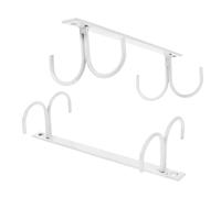 BIUDECO 2pcs Under Cabinet Iron Mug Holders with Hooks Space Saving Coffee Cup Shelf Rack for Kitchen Countertop Minimalist Cup Organizer for Cabinets Office Living Room Storage
