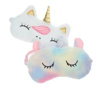 BIUDECO 2pcs Unicorn Eye Masks Plush Sleep Mask for Women Light Blocking Eye Covers for Travel Hotels and Home Use Comfortable Soft Material for Restful Sleep