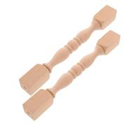 BIUDECO 2Pcs Unpainted Wooden Baluster Spindles Solid Wood Posts for Staircase Handrails Furniture Decoration DIY Craft Replacement Natural Elegant Wood Carved Posts