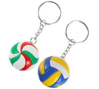 BIUDECO 2pcs Volleyball Keychains Portable Sports Souvenirs Red-green Yellow-white-blue Models for Students Party Favors and Event Rewards