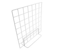 BIUDECO 2pcs White Iron Grid Structure Photo Display Stand with Sturdy and Practical Design for Exhibitions and Office Use, Sleek Modern Tabletop Wire Grid Display Rack