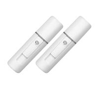 BIUDECO 2pcs White Nano Facial Steamer Moisturizing Mister Beauty Sprayer Hydrating Face Humidifier Portable Skin Care Tool for Home and Travel Use
