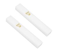 BIUDECO 2pcs White Resin Mezuzah Holder for Entrance Doorposts Artistic Jewish Mezuzah Case Inspired by Israeli Biblical Traditions Lightweight Home Decor for Housewarming and Holiday