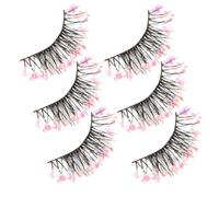 BIUDECO 3 Pairs Glitter False Eyelashes Night Glow Eyelash Extensions Curled Natural Look Soft Wispy Lashes for Women Party Stage Makeup