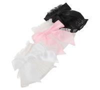 BIUDECO 3 Pairs Lace Wrist Cuffs with Elegant Bow Detail, Lightweight and Professional-level Touch Fake Arm Sleeves for Nail Art Photography and Everyday Use, for Nail Artists and Women