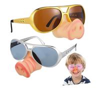 BIUDECO 3 Pcs Funny Party Glasses: Novelty Pig Nose Glasses - Halloween Costume Supplies Dress Up Cosplay Sunglasses Disguise Eyeglasses