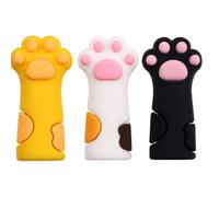 BIUDECO 3 pcs Silicone Cuticle Nipper Protective Cover Cat Paw Design Nail Scissors Protector Easy to Install Lightweight Pedicure Tool Safety Cap for Manicure Random Color