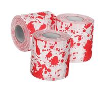 BIUDECO 3 Rolls Halloween Bloody Toilet Paper Scary Bathroom Tissue with Vivid Horror Prints Novelty Decoration for Parties and Home Easy-Clean Prank Family and Guests