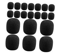 BIUDECO 30Pcs Black Microphone Windscreen Foam Covers for Lapel Headset Mic Flexible Sponge Mini Windshield for Outdoor Studio Business Use Protective Filter for Variety of Microphones