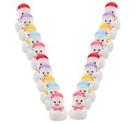 BIUDECO 30pcs Mini Resin Snowman Figurines Christmas Dollhouse Fairy Garden Miniatures Festive Winter Village Decorations for Cake Toppers DIY Craft Ornaments Space-saving Holiday Accents