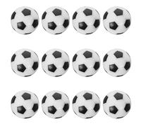 BIUDECO 31mm Resin Mini Table Football Balls Black and White, 12pcs Plastic Replacement Soccer Balls for Home Foosball Table Accessories, Suitable for Boys’ Tabletop Soccer Game