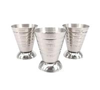BIUDECO 3pcs 75ml Stainless Steel 304 Cocktail Jigger Set with Measurement Marks, Heat-Resistant Bar Measuring Cups for Home and Professional Bartending