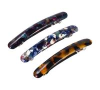 BIUDECO 3Pcs Acetate Hairpin Set for Women Rectangular Rounded Head Hair Clips Hair Barrettes for Ponytail Random Color Random Color