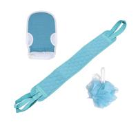 BIUDECO 3Pcs Back Rub Towel Thickening Back Pulling Shower Towel Kit Dual Sided Exfoliating Gloves for Body Cleansing for Arms Legs and