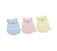 BIUDECO 3Pcs Bath Towel Cartoon Shower Gloves for Exfoliating Fun Bath Experience Soft Durable and Reusable Animal Design Pink