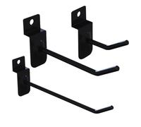 BIUDECO 3pcs Black Metal Pegboard Hooks for Store and Supermarket Use, Space-Saving and Practical Design, Can be Fixed on Square Tube Rack, Simple Stylish Display Rack Hooks