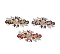 BIUDECO 3pcs Bridal Rhinestone Hairpins Peacock Design Wedding Hair Accessories for Women and Elegant Hair Decoration for Parties Festivals and Photography