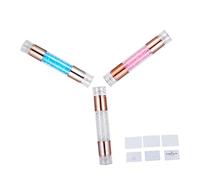 BIUDECO 3pcs Double-end Acrylic Nail Stamper Set for Manicure Nail Art DIY with Silicone Heads Stamping Tools for Professional and Home Decor Supplies