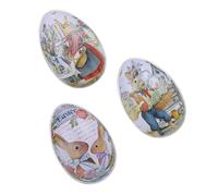 BIUDECO 3pcs Easter Egg Candy Boxes Tinplate Sweets Containers Small 6.5x4.5x5cm Easter Candy Packing Boxes Set Random Style