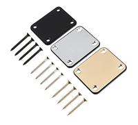 BIUDECO 3PCS Electric Guitar Neck Plates Replacement Alloy Neck Joint Mounting Plates with Screws for Bass and Cigar Box Guitar Easy Installation
