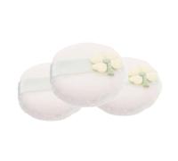 BIUDECO 3pcs Fluffy Powder Puff Jumbo Makeup Applicator for Loose Velour Cosmetic Sponge Pads Washable Reusable for All Skin Types