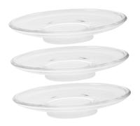 BIUDECO 3pcs Glass Tea Saucer Set with Cup Mat, Practical and Heat Resistant Multipurpose Saucer, for Home and Restaurant Use