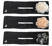 BIUDECO 3pcs Hair Bun Maker Set with Camellia Flowers, Wire Twist Clips for Updo Styling, Black White Apricot and White Colors, Hair Donut Former for Women and Teens