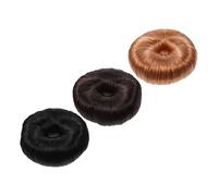 BIUDECO 3Pcs Hair Modelling Tool Set Elastic Messy Bun Hair Extensions Scrunchie Maker for Natural Updos Ponytails and Half Buns Black Dark Brown