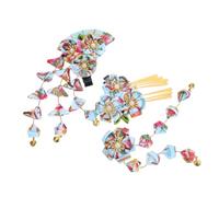 BIUDECO 3pcs Japanese Tassel Hair Clips Lightweight Traditional Kimono Flower Barrettes for Women and Cultural Heritage Accessories with Vintage Charm