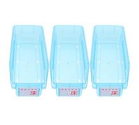 BIUDECO 3pcs Medication Organizer Storage Box Portable Blue Plastic Pill Dispenser Space-Saving Design for Home and Clinics