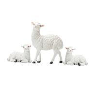BIUDECO 3pcs Mini Resin Sheep Figurines White Decorative Lawn Statues for Home Office Garden Versatile Animal Crafts for Birthday Wedding Party Decorations