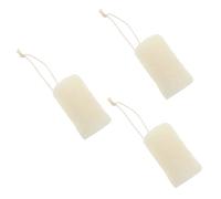 BIUDECO 3pcs Natural Loofah Body Scrubber 10cm with Bleached Organic Loofah Sponge for Shower Exfoliating and Kitchen Cleaning, Eco-Friendly Bath and Dishwashing Accessories