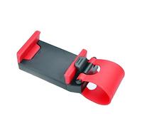 BIUDECO 3pcs Portable Adjustable Car Steering Wheel Phone Holder Clip with Silicone Pad Multi Functional Hands Mount for Smartphones Easy Installation Red