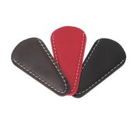 BIUDECO 3pcs PU Leather Scissor Covers Protective Sheaths for Eyebrow Trimming Scissors Lightweight Safety Protector Bags with Black Khaki Wine for Barber and Sewing Use
