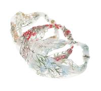 BIUDECO 3pcs Retro Lace Embroidered Headband for Women Vintage Flower Hairbands in Light Blue Red Lightweight Elastic Polyester for Daily Wear Parties Makeup One Fits