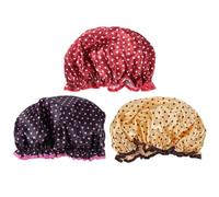 BIUDECO 3pcs Reusable Shower Caps Double Layer Bathing Bonnet for Woman Swimming Caps Ladies