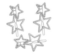 BIUDECO 3pcs Rhinestone Star Hair Clips Hairpin for Women Girls Fine Hair Styling Clips Decorative Barrettes