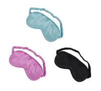BIUDECO 3Pcs Silk Sleeping Eye Mask Double-Sided Satin Blindfolds with Elastic Strap Soft Lightweight Sleep Cover for Travel Home Meditation Night Rest Random Color